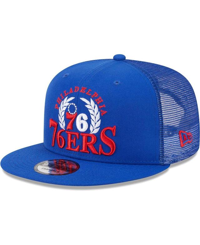 Mens New Era Royal Philadelphia 76ers Bold Laurels 9FIFTY Snapback Hat Product Image