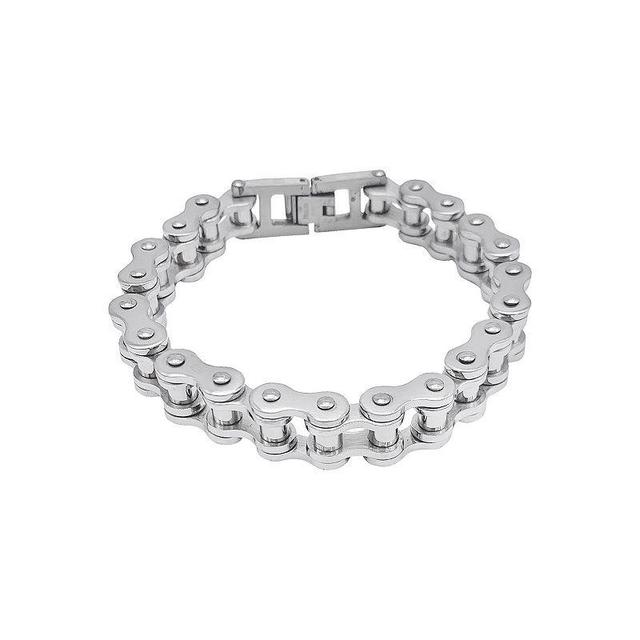 Adornia Stainless Steel Foldover Chain Bracelet, Mens, Silver Tone Product Image