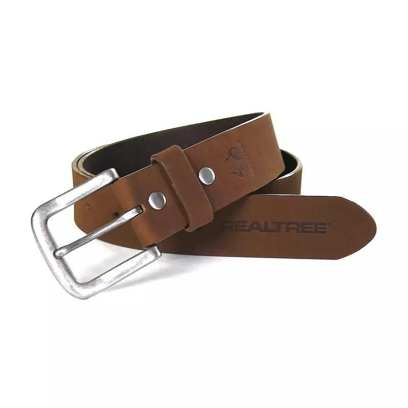 Mens Realtree Country Smooth Brown Leather Belt Product Image