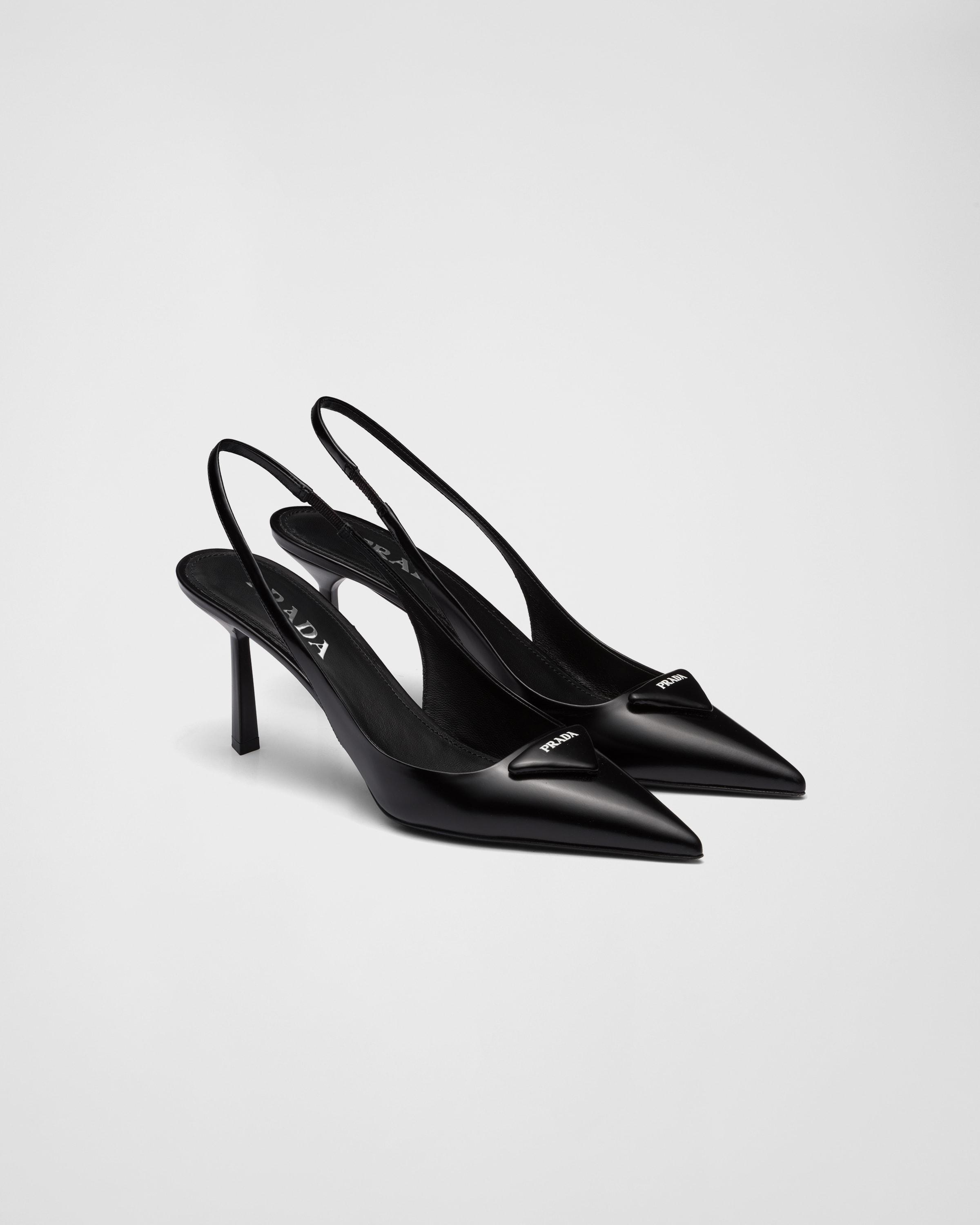 Brushed leather slingback pumps Product Image