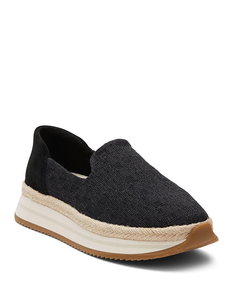 Toms Womens Jocelyn Almond Toe Espadrille Platform Flats Product Image