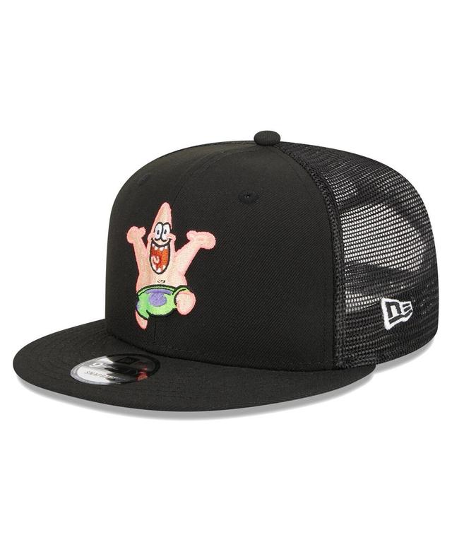 Mens New Era Black SpongeBob SquarePants Patrick Star Trucker 9FIFTY Snapback Hat Product Image