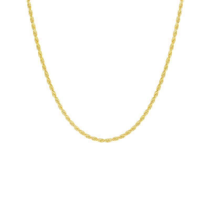 PRIMROSE 24k Gold Over Silver 20-in. Rope Chain, Womens Yellow Gold Tone Product Image