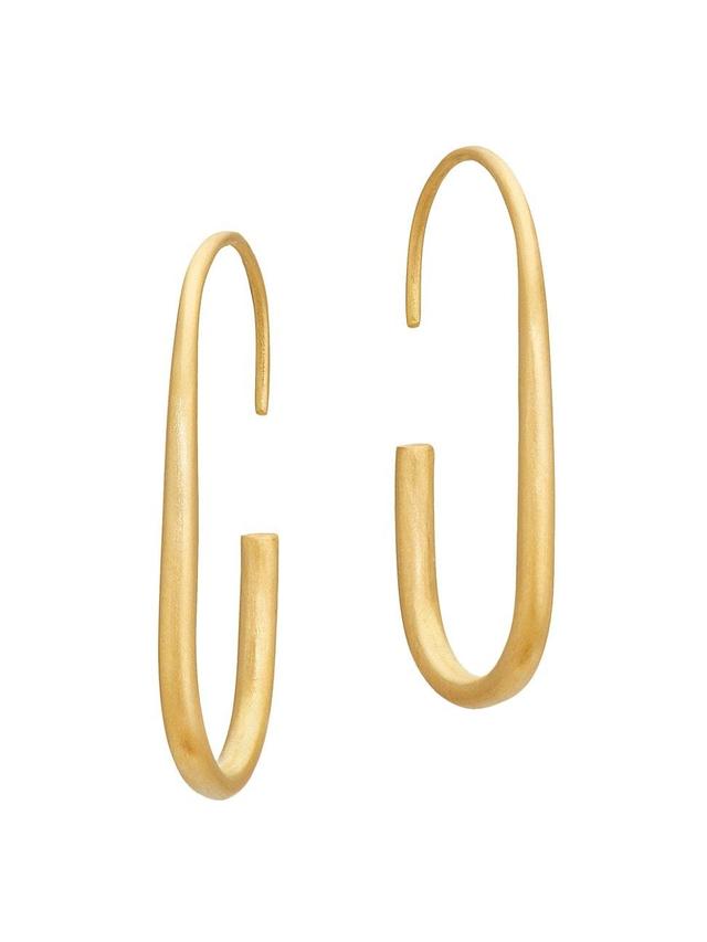 Womens 22K Yellow Gold Medium Oval Hoop Earrings Product Image