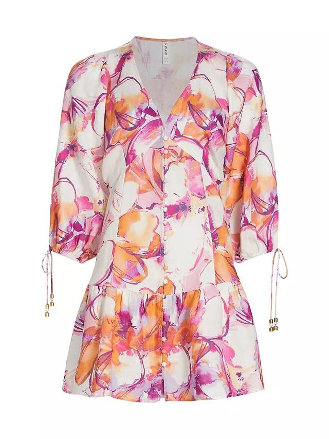 Nadia Floral Linen Minidress Product Image