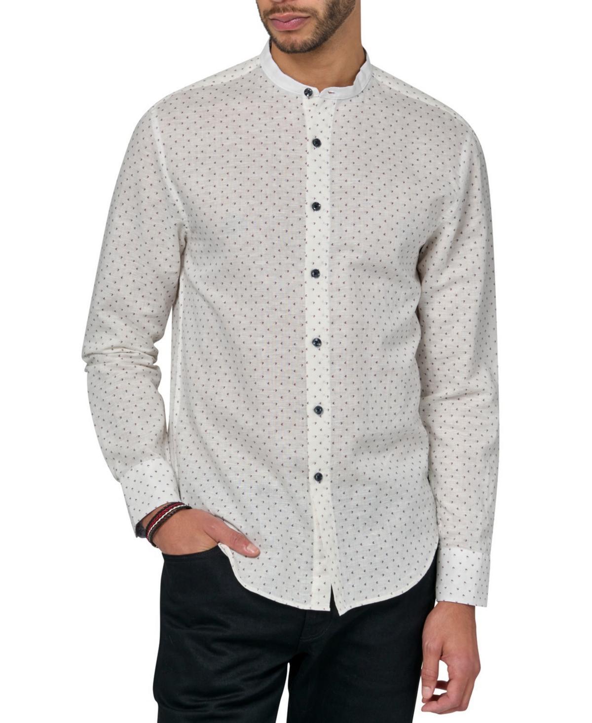 Brooklyn Brigade Mens Axel Moisture-Wicking Geo-Print Button-Down Mandarin Shirt Product Image