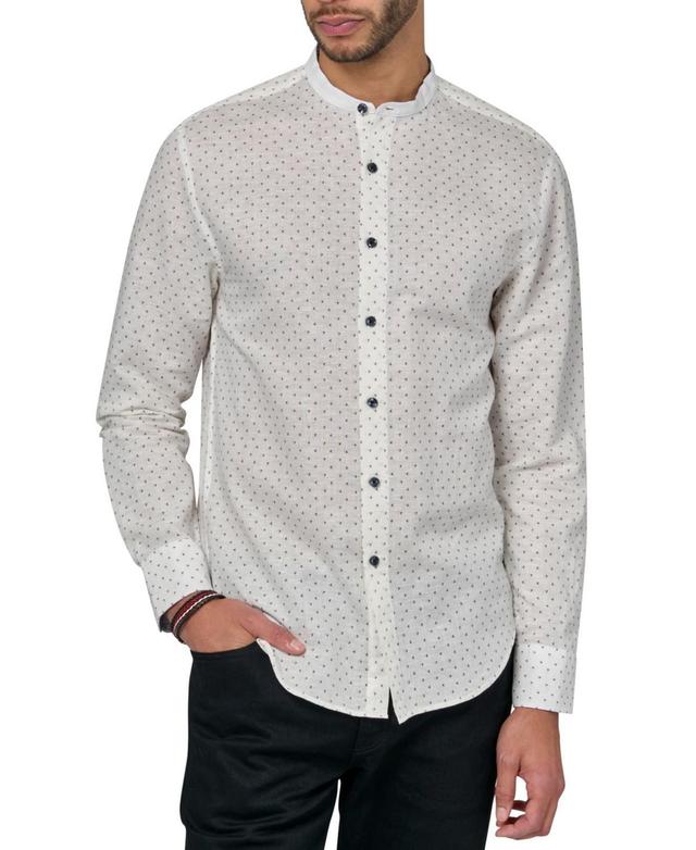 Brooklyn Brigade Mens Axel Moisture-Wicking Geo-Print Button-Down Mandarin Shirt Product Image