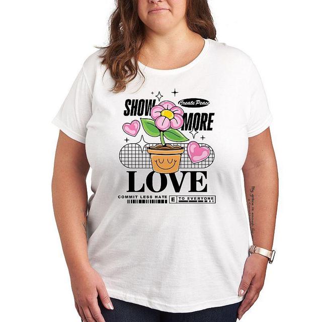 Plus Show More Love Graphic Tee, Womens Med Grey Product Image