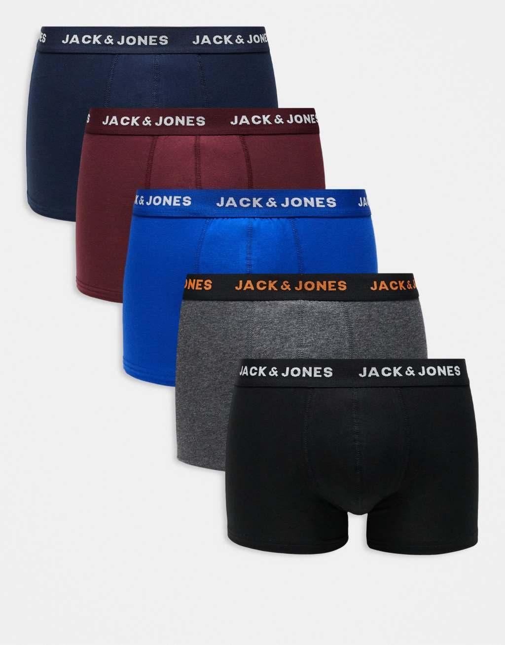 Jack & Jones 5 pack briefs in navy mix Product Image