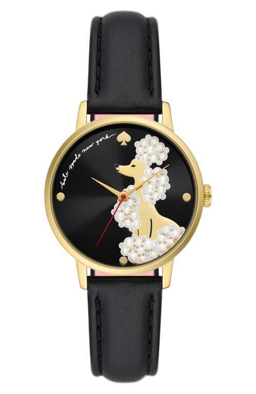 kate spade new york metro poodle leather strap watch, 34mm Product Image