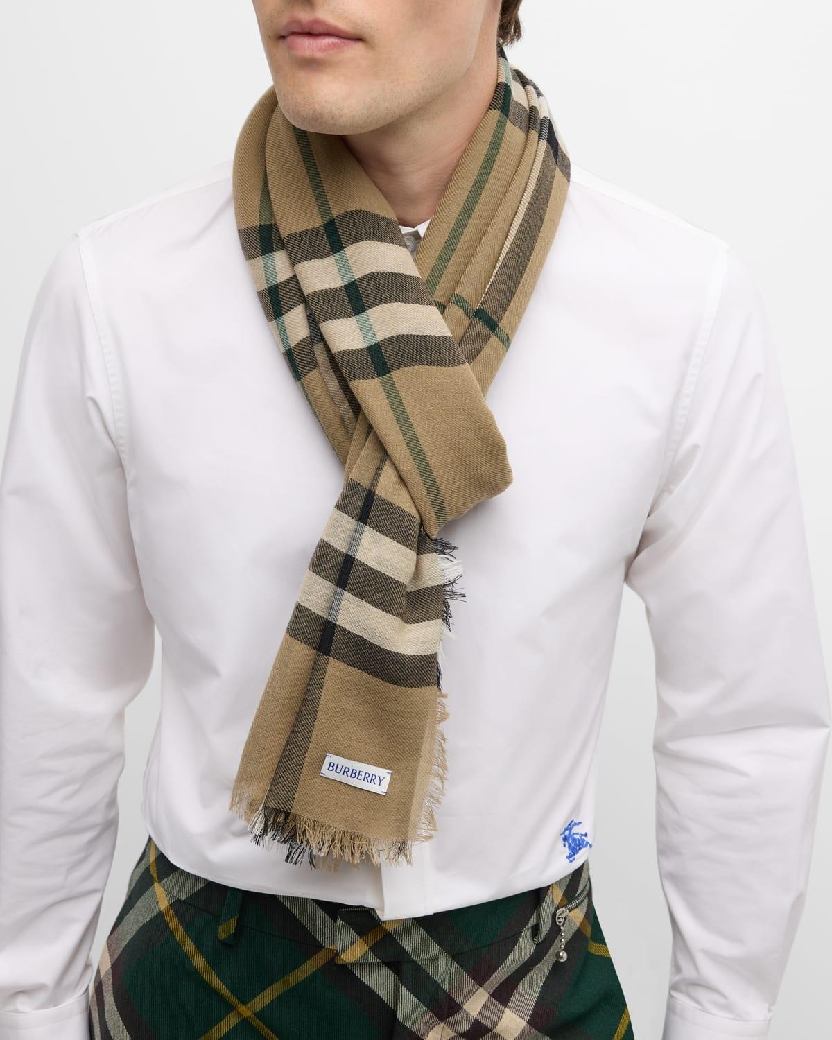 Men's Wool Giant Check Scarf Product Image