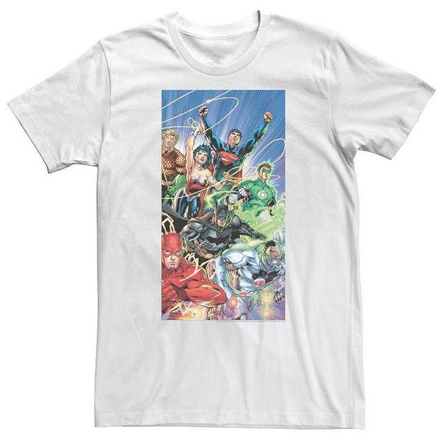 Big & Tall DC Comics Justice League A League Fandom Poster Tee, Mens Product Image