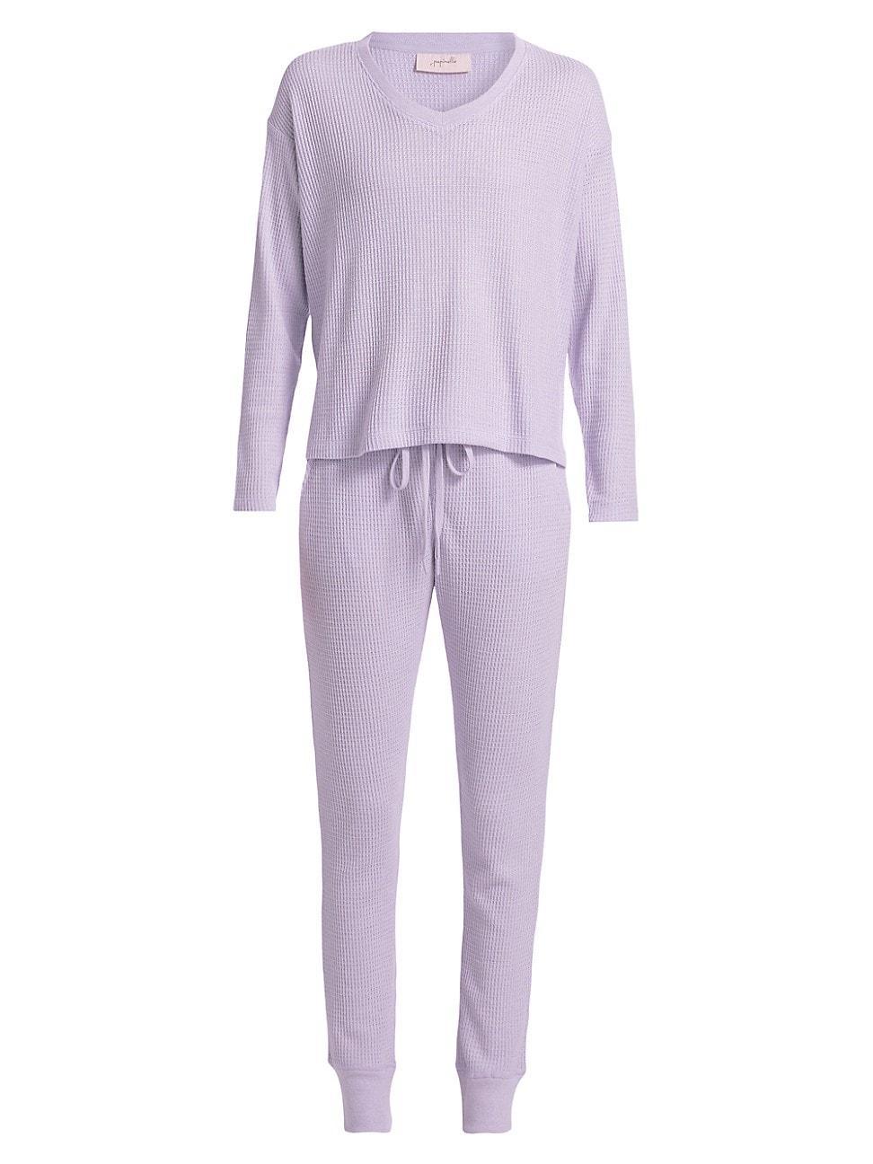 Womens Super Soft Waffle-Knit Lounge Set Product Image