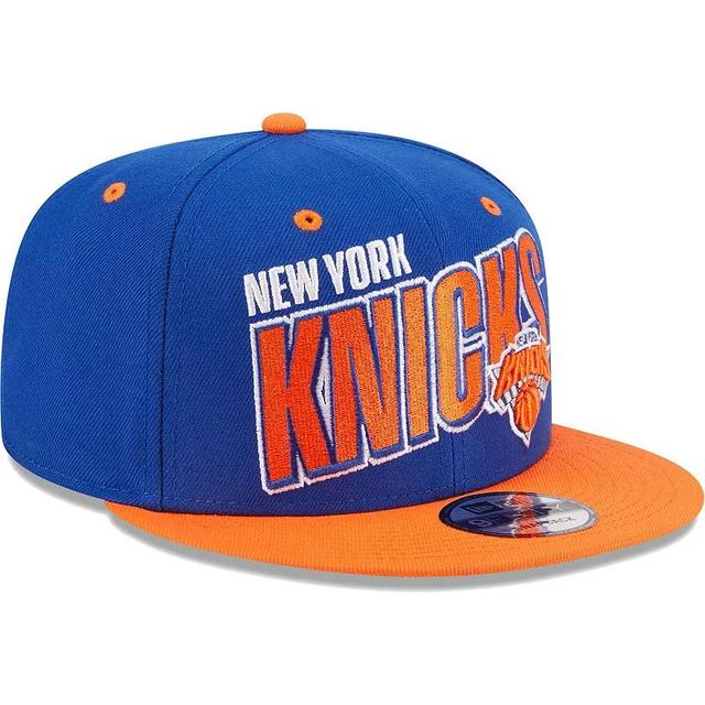 Mens New Era /Orange New York Knicks Stacked Slant 2-Tone 9FIFTY Snapback Hat Product Image