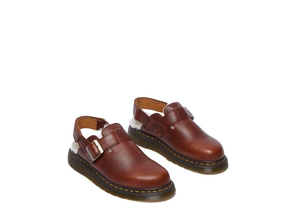 Dr. Martens Jorge II Faux Fur Lined Leather Slingback Mules (Cashew) Men's Lace-up Boots Product Image