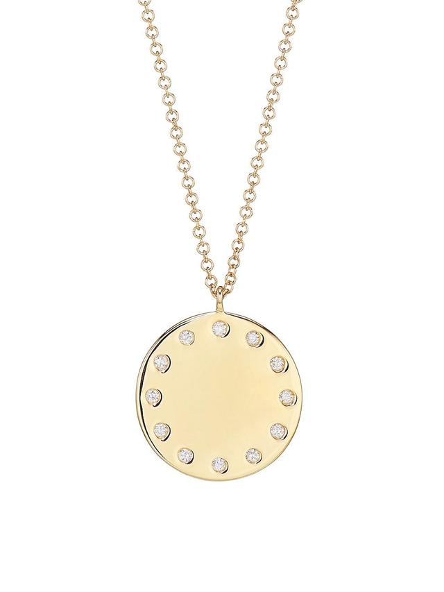 Womens 14K Yellow Gold & 0.09 TCW Diamond Pendant Necklace Product Image