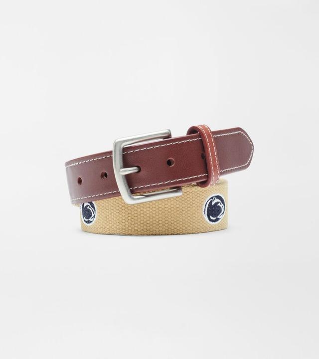 Peter Millar Mens Penn State Belt | Color: Khaki | Size: 36 Product Image