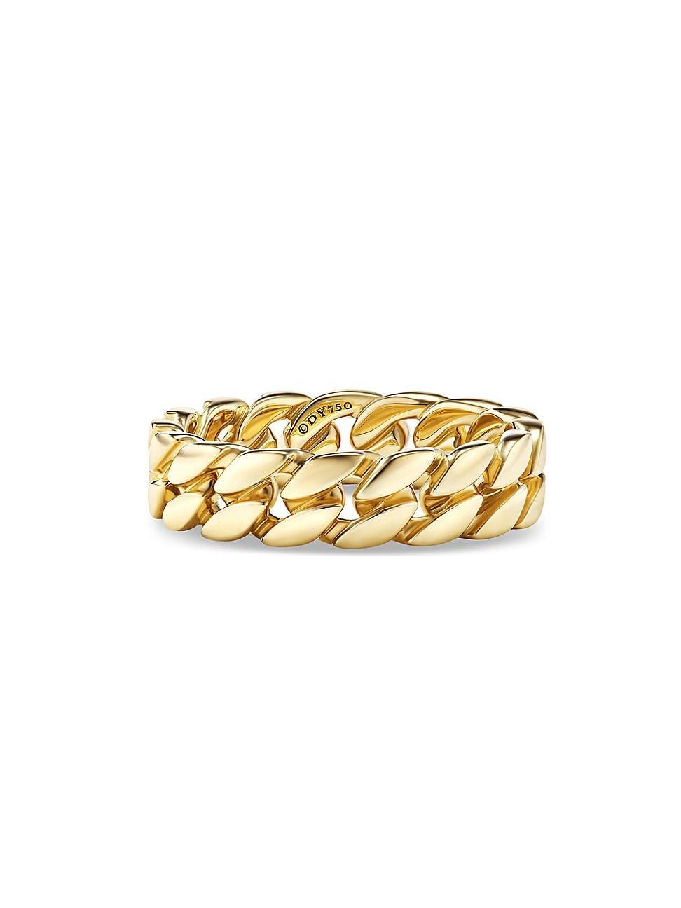 Mens Curb Chain Band Ring in 18K Yellow Gold, 6MM Product Image