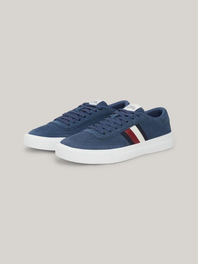 Tommy Hilfiger Men's Signature Stripe Suede Sneaker - Blue - US 11 / EU 44 Product Image