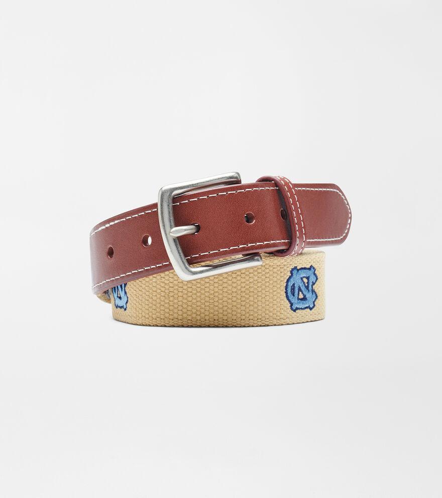 Peter Millar Mens UNC Belt | Color: Khaki | Size: 32 Product Image