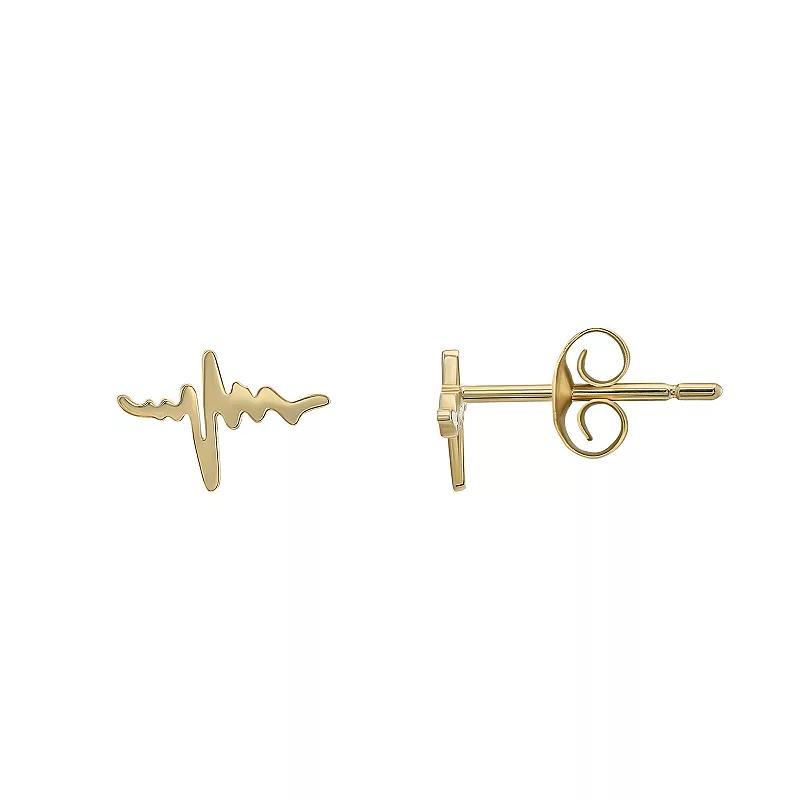 Forever 14K Heartbeat Stud Earrings, Womens, 14k Gold Product Image