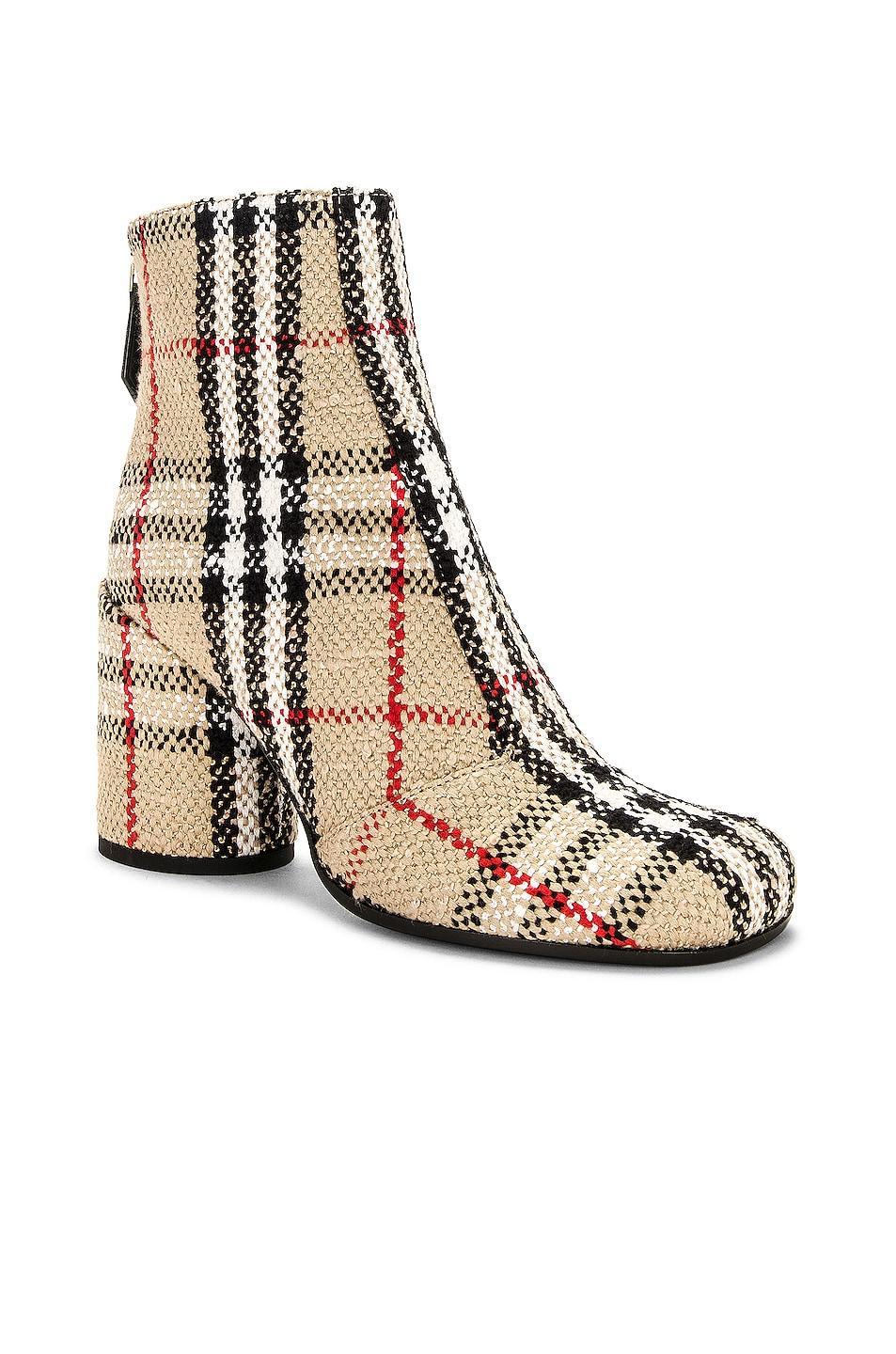 Burberry Anita 85 Low Boot in Archive Beige Check - Beige. Size 36.5 (also in 39). Product Image