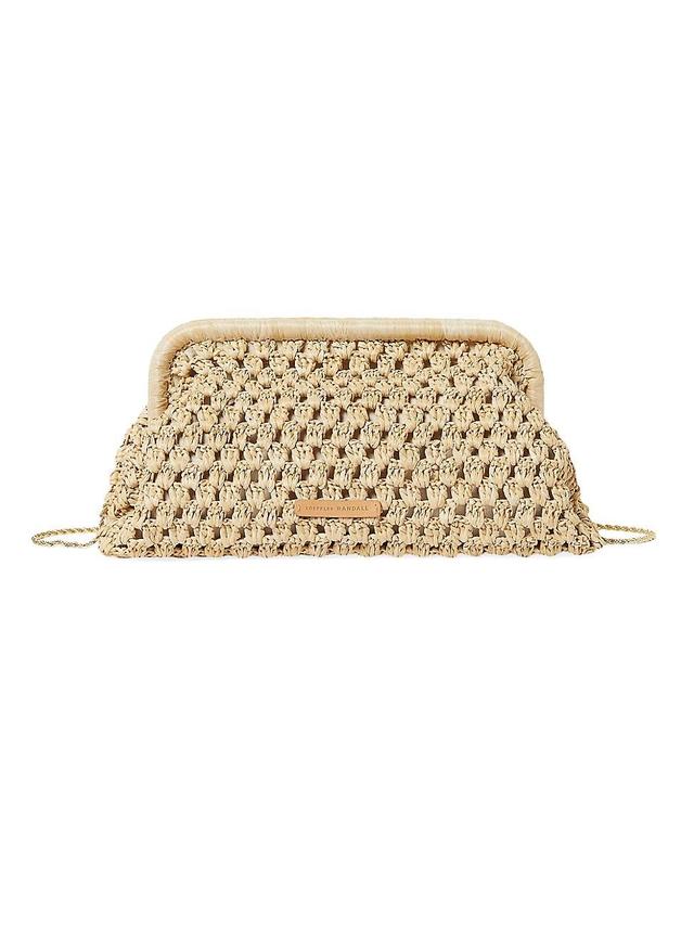 Womens Natural Raffia Chain-Link Bag Product Image