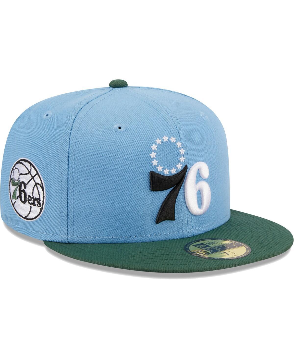 Mens New Era Light Blue/Green Philadelphia 76ers Two-Tone 59FIFTY Fitted Hat Product Image