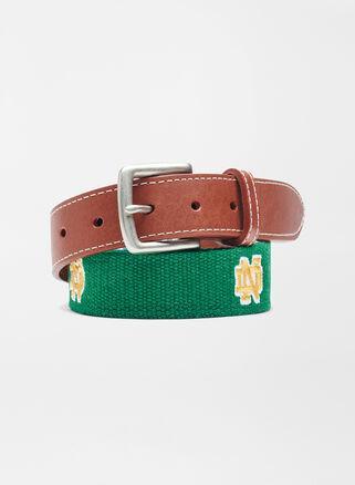 Peter Millar Mens Notre Dame Belt | Color: Erin Green | Size: 42 | ND Product Image