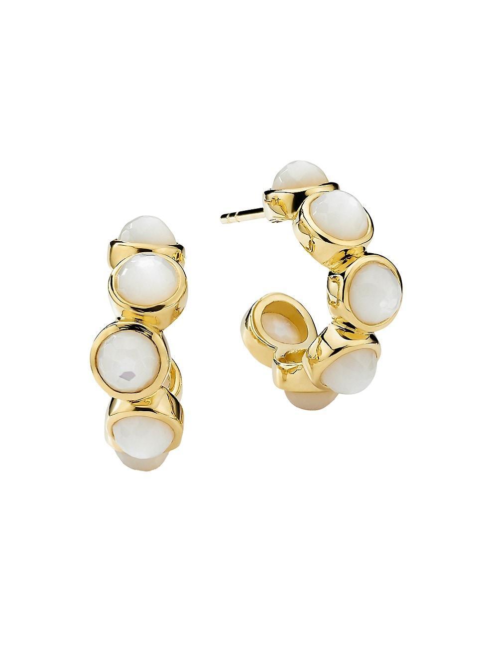 All-Stone Tiny Hoop Earrings in 18K Gold Product Image