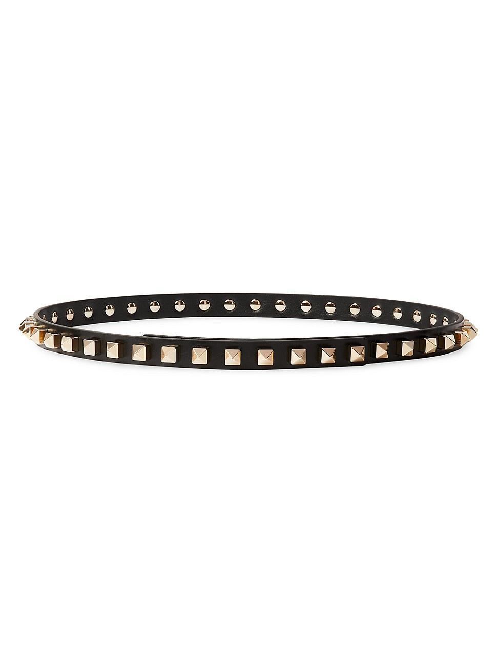 Womens Rockstud Belt In Shiny Calfskin 15 MM Product Image