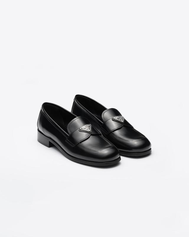 Brushed leather loafers Product Image