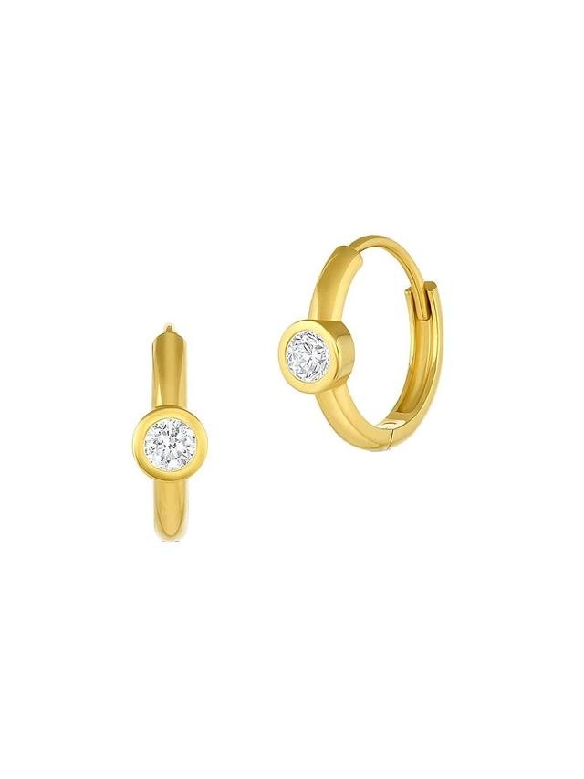 Womens Tillya Tepe Orb 18K Yellow Gold & 0.50 TCW Diamond Huggie Hoop Earrings Product Image