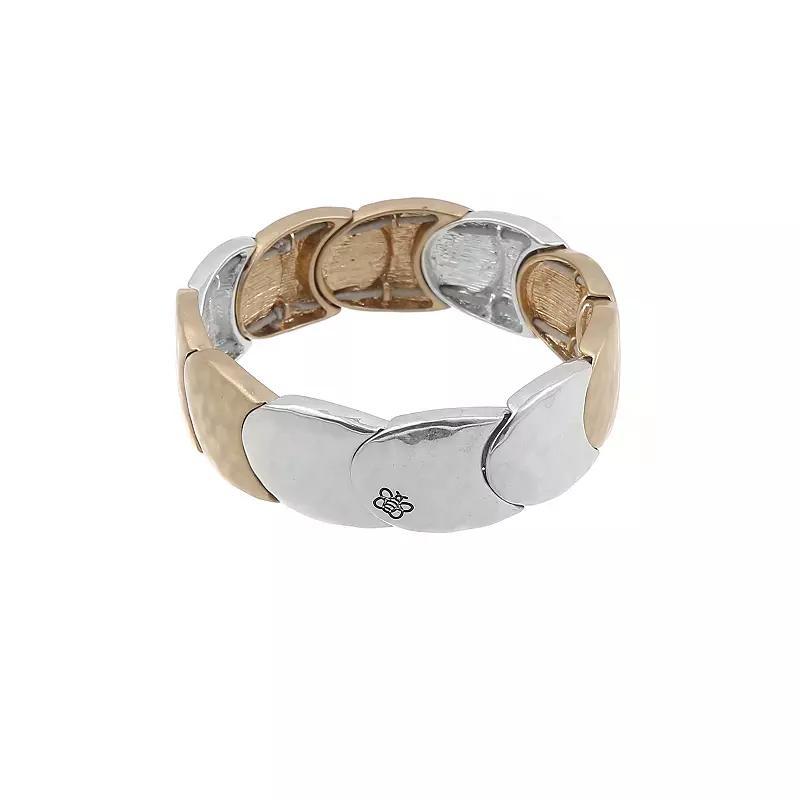 Bella Uno Worn Two-Tone Oval Stretch Bracelet, Womens Two Tone Product Image