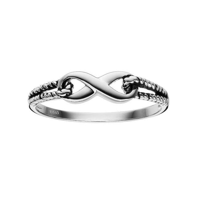 Sterling Silver Infinity Ring, Womens, Grey Product Image