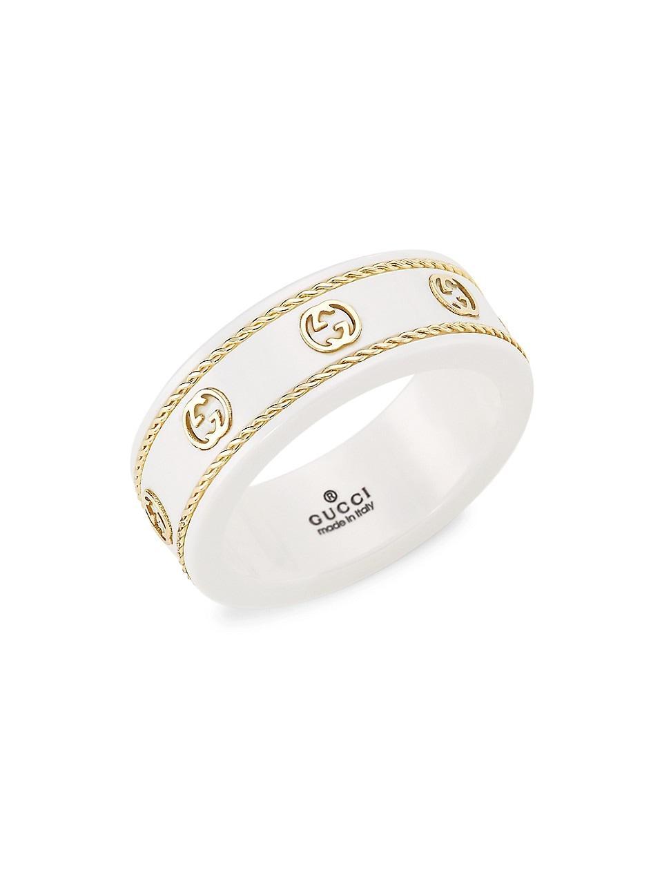 Womens Icon Ring in Yellow Gold and Zirconia Product Image