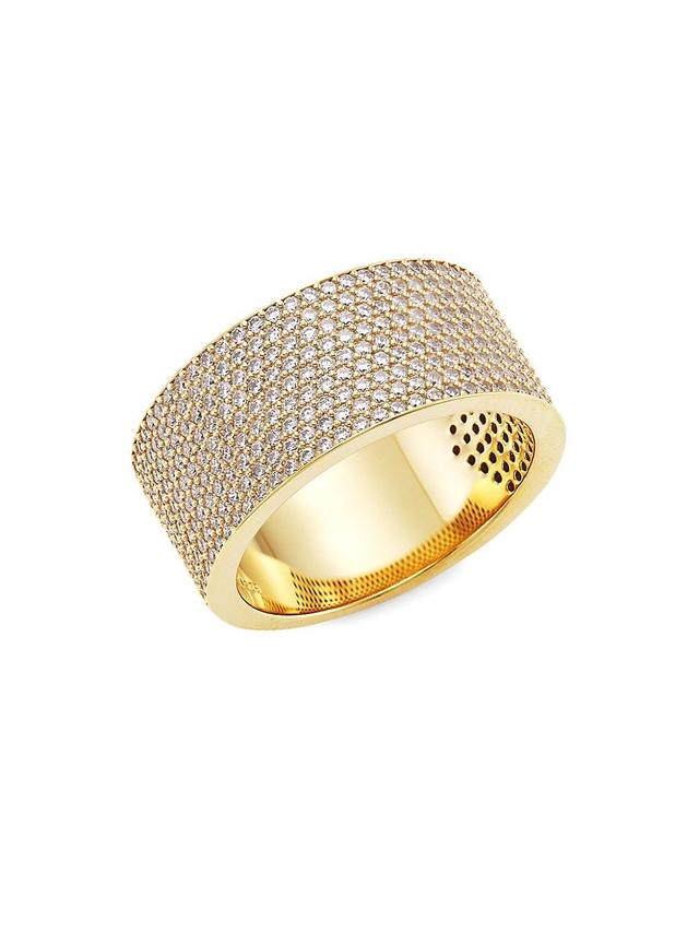 Womens Twist 18K-Gold-Plated & Cubic Zirconia Ring Product Image