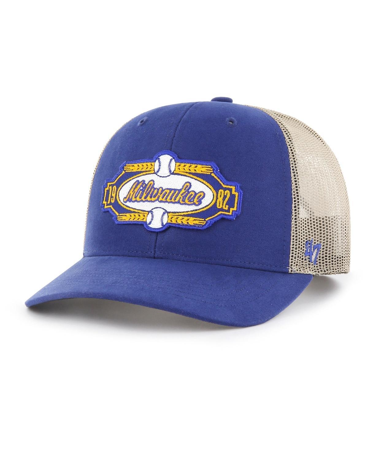 Mens 47 Royal Milwaukee Brewers Local Haven Trucker Snapback Hat Product Image