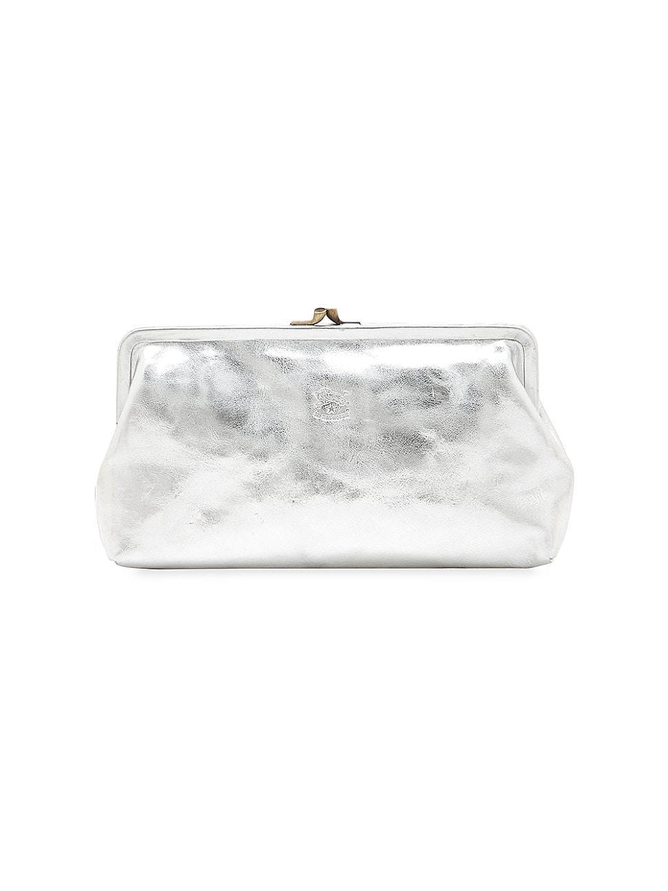 Womens Metallic Leather Clutch Product Image