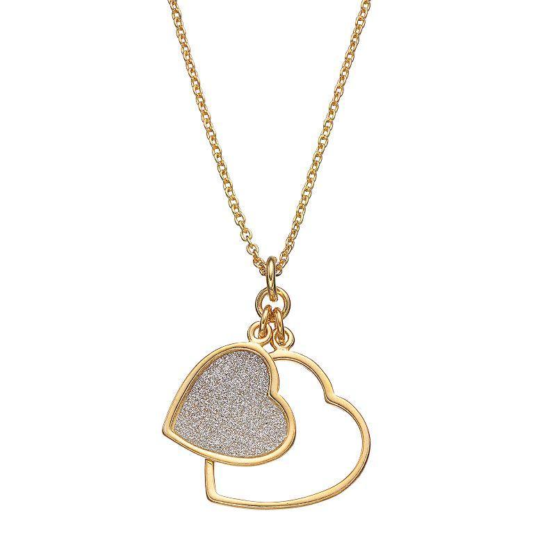 Sterling Silver Heart Pendant Necklace, Womens Yellow Product Image