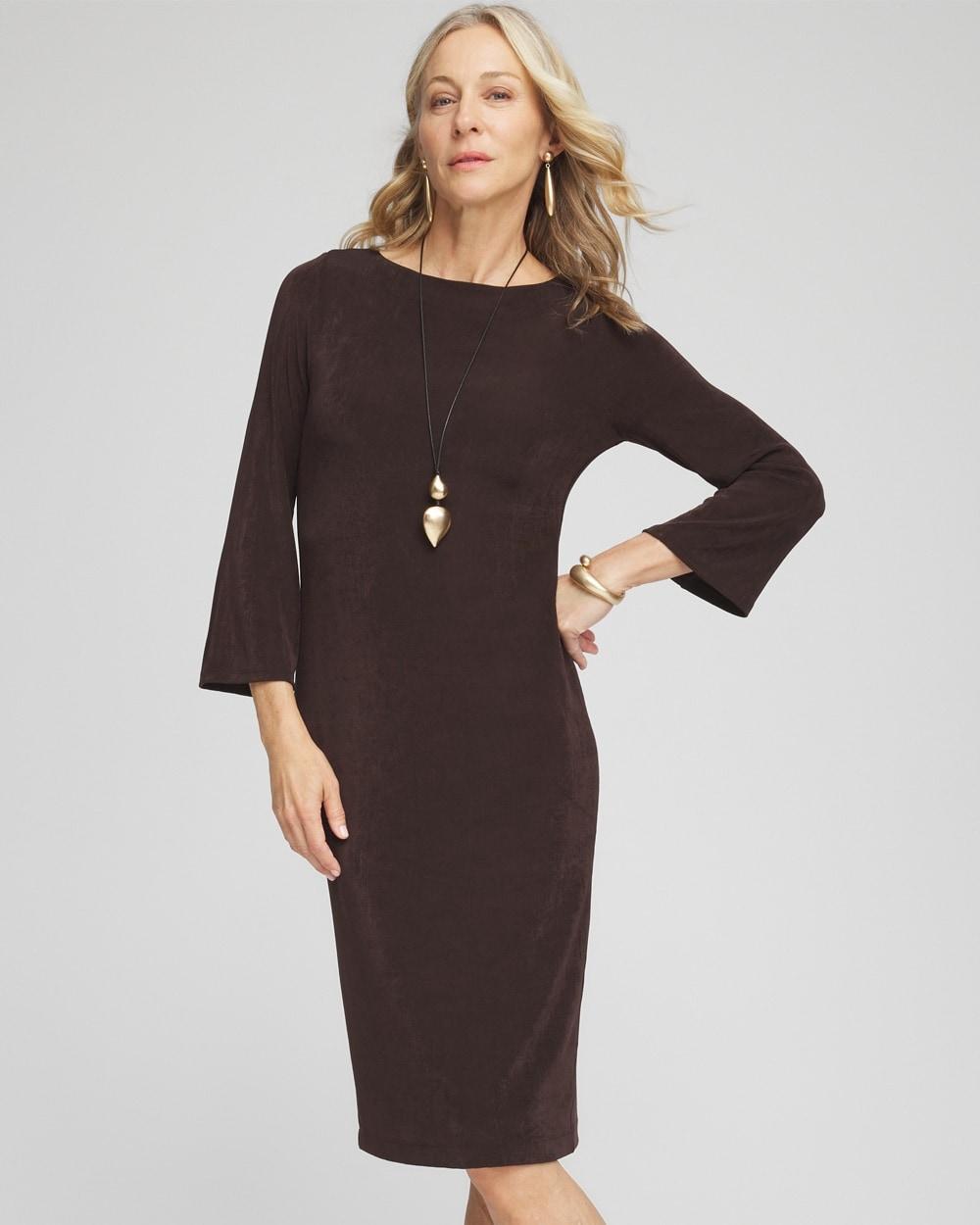 Travelersu2122 Bell Sleeve Boat Neck Dress Product Image