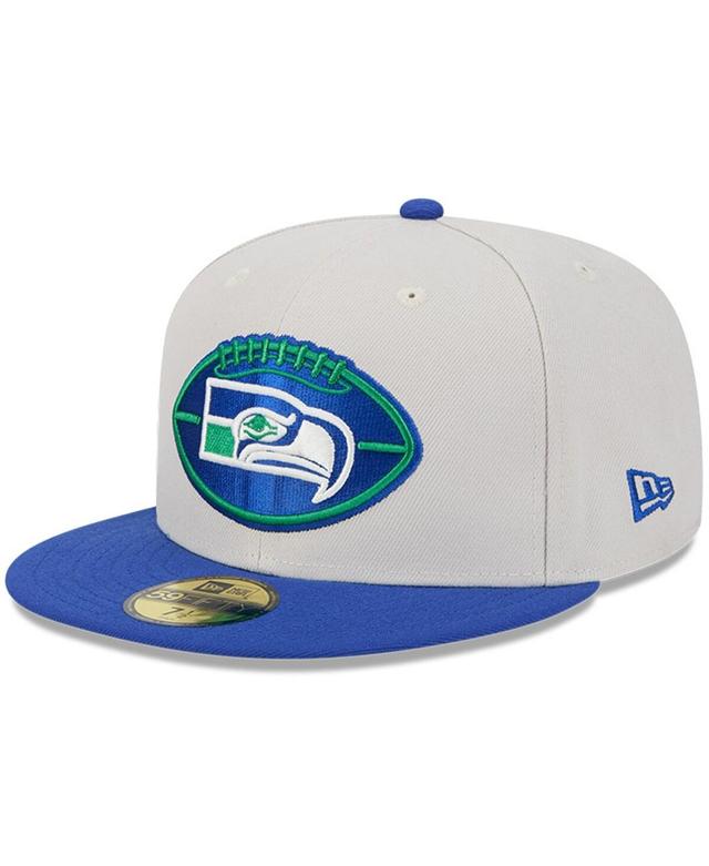 New Era Mens Stone Seattle Seahawks 2024 Sideline Historic 59FIFTY Fitted Hat - Stone, Royal Product Image