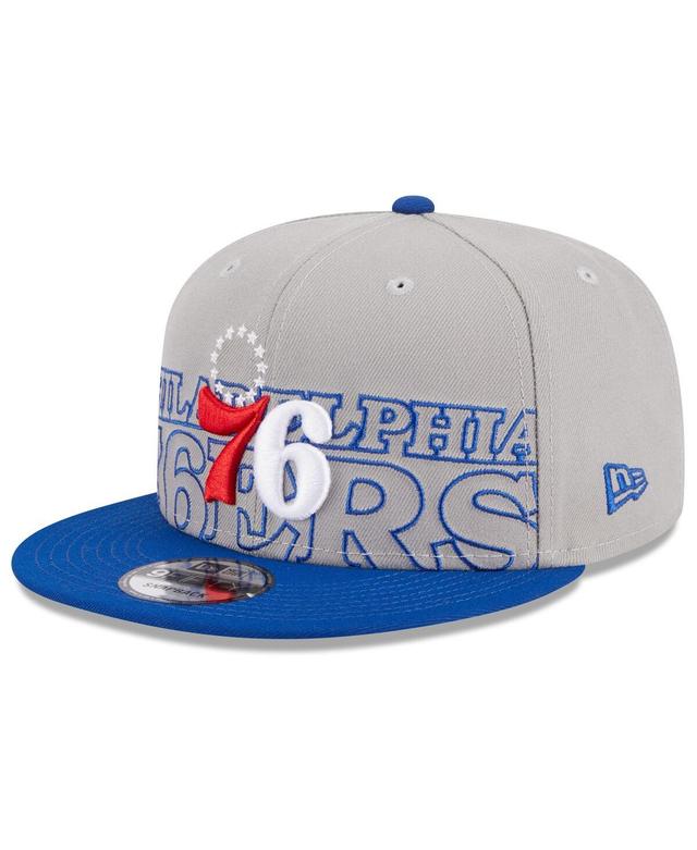 Mens New Era Gray Philadelphia 76ers 2023 Nba Draft Two-Tone 9FIFTY Snapback Hat - Gray Product Image