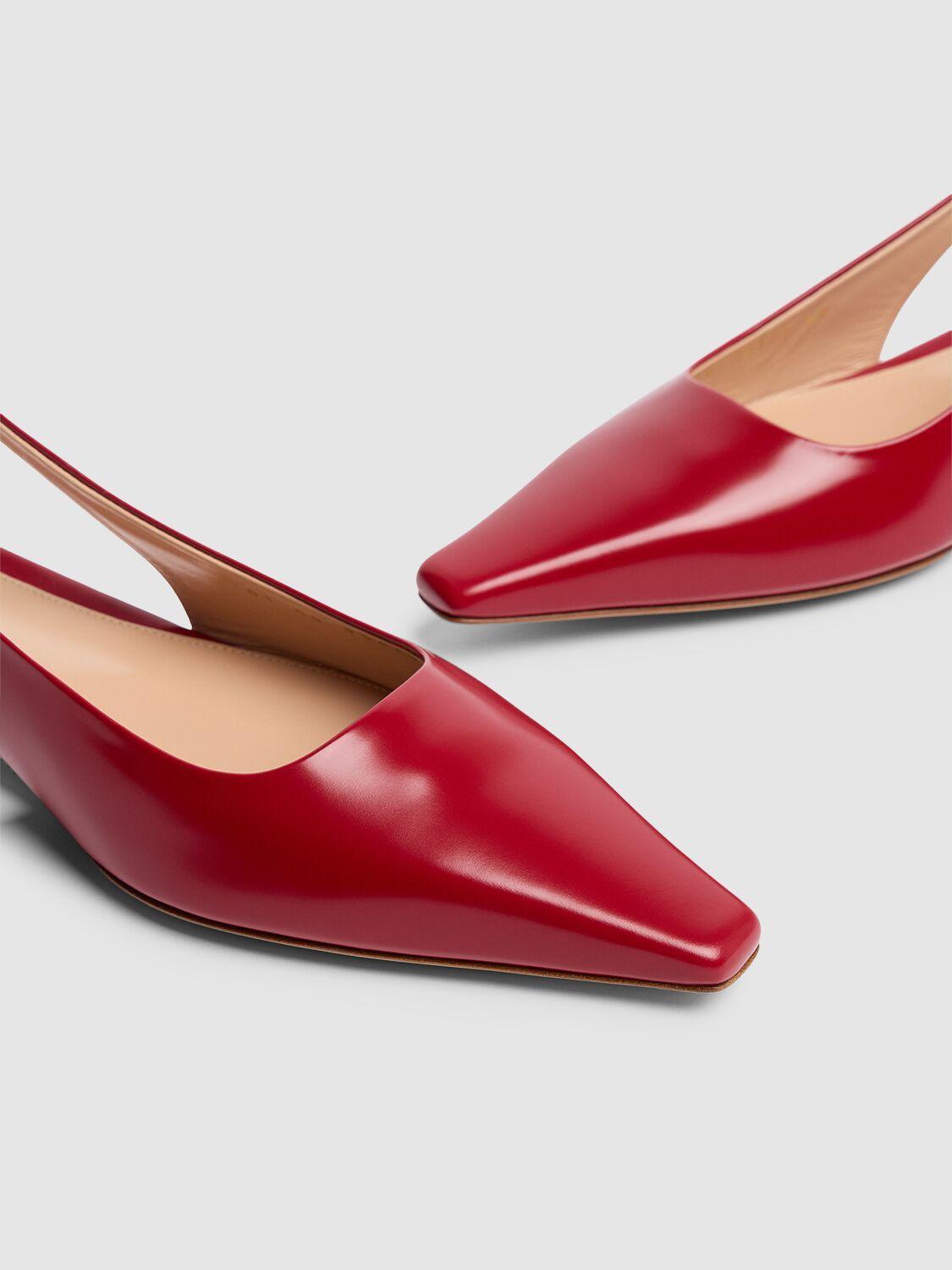 GIANVITO ROSSI Tokio Calfskin Slingback Ballerina Flats In Red Product Image