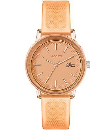 Lacoste Womens 12.12 Analog Orange Silicone Strap Watch Product Image