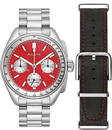 Bulova Mens Lunar Pilot Chronograph Stainless Steel Bracelet Watch Product Image