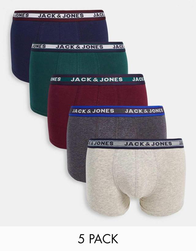 Jack & Jones 5 pack trunks in multi Product Image