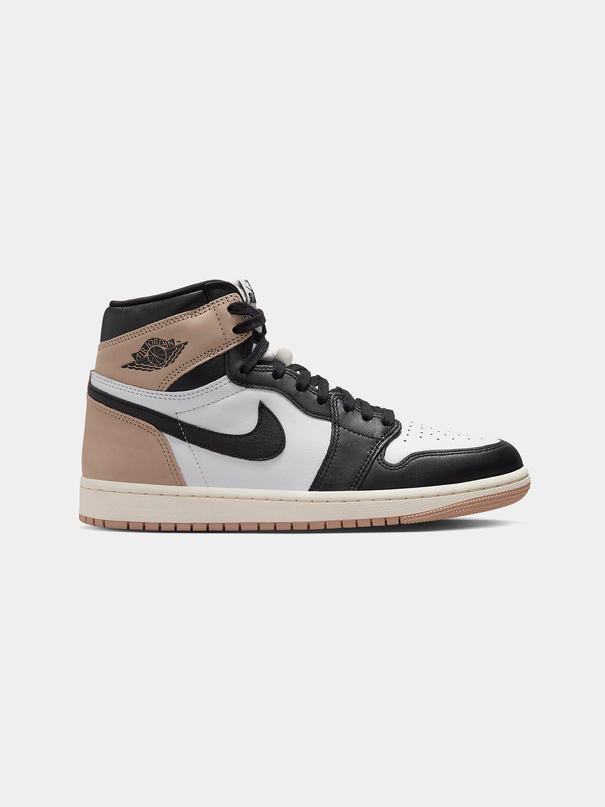 Women's Air Jordan 1 Retro High OG (BLACK/LEGEND MD BROWN-WHITE-SAIL) Female Product Image