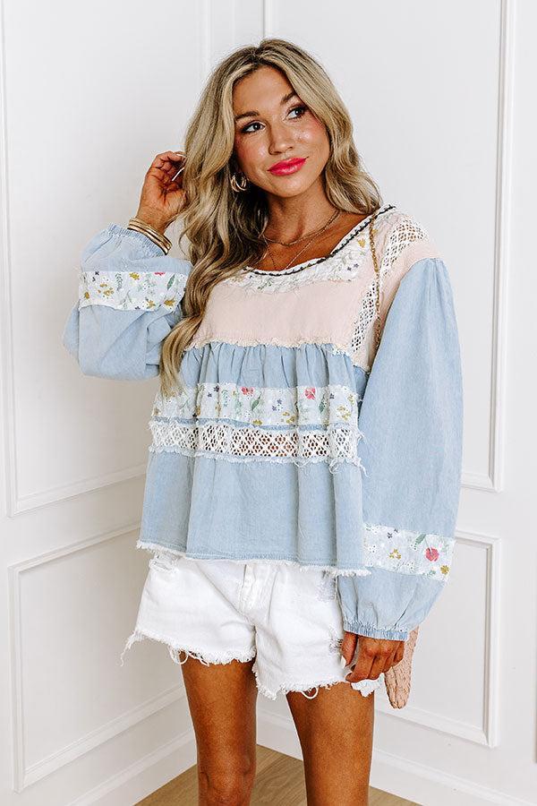 Boho Feeling Chambray Babydoll Top product image