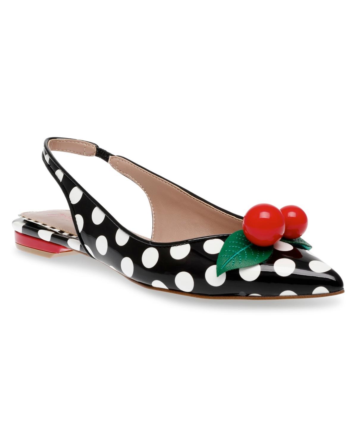 Betsey Johnson Womens Junniper Cherry Detailed Slingback Flats Product Image